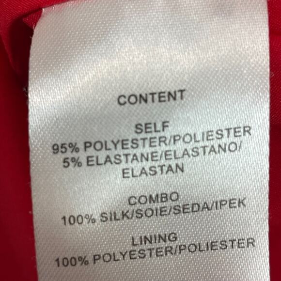 Tibi Red Bell Sleeve Sheath Dress Size 0 Ponte Knit Round Neck Knee Length - Picture 6 of 6